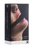 Elastic ball gag with stretchable strap, black, packaged