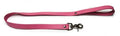 Pink dog leash with metal clasp and snap hook