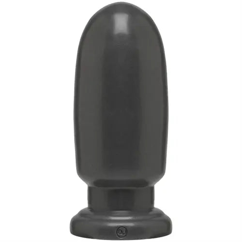 Small anal plug, dark gray/black with rounded base and smooth tapered tip