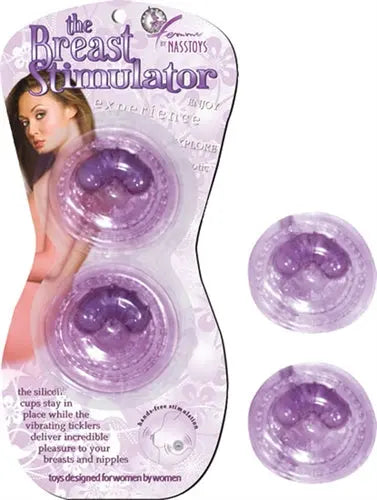 Lavender breast stimulator kit with three purple suction cups