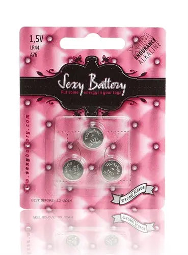 LR44 1.5V coin cell battery pack card with three batteries in blister