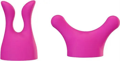 Pink palm body massager heads with curved silicone pads