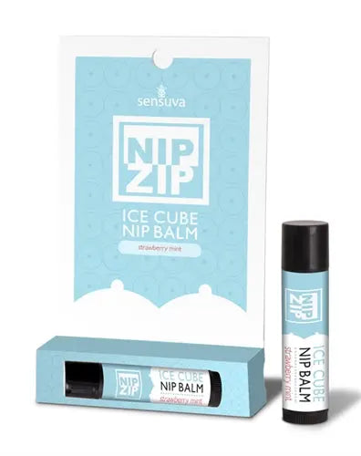 Nip Zip Ice Cube Nip Balm - Strawberry Mint - Tube Carded – body-safe materials | Fu'Cha Exotics
