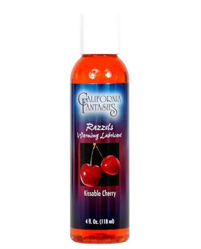 California Fantasies Razzels warming lubricant bottle, Kissable Cherry, 4 fl oz