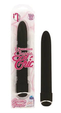Black 6-inch classic chic vibrator, cylindrical body with rounded tip