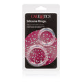 Silicone rings with silver-toned stud detailing, two-piece set