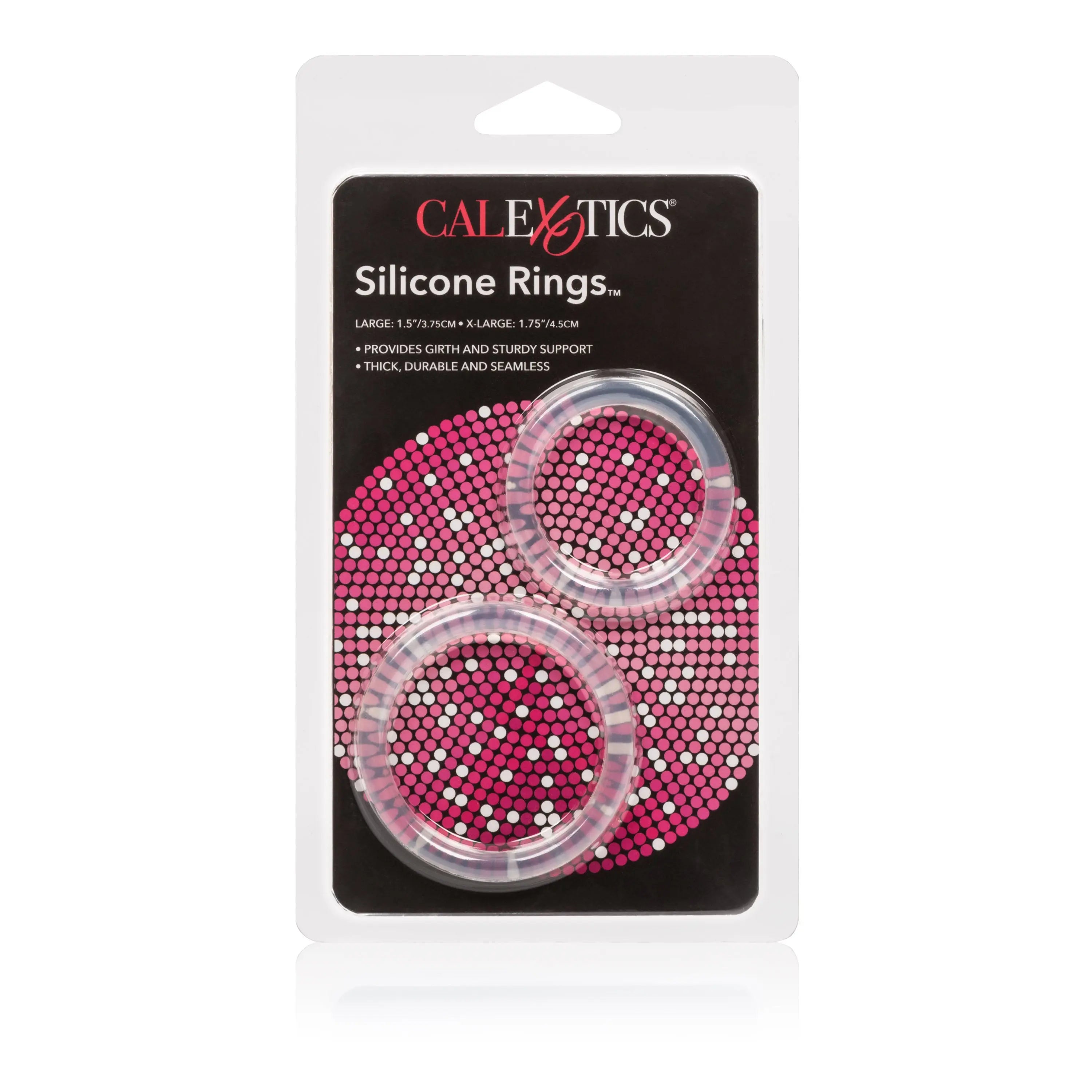 Silicone rings with silver-toned stud detailing, two-piece set