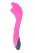 Pink curved rechargeable device with contoured tip