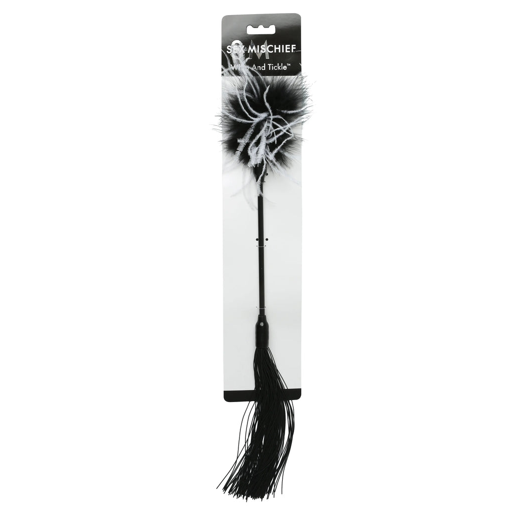 Sex and Mischief Whip and Tickler - Black – body-safe materials | Fu'Cha Exotics