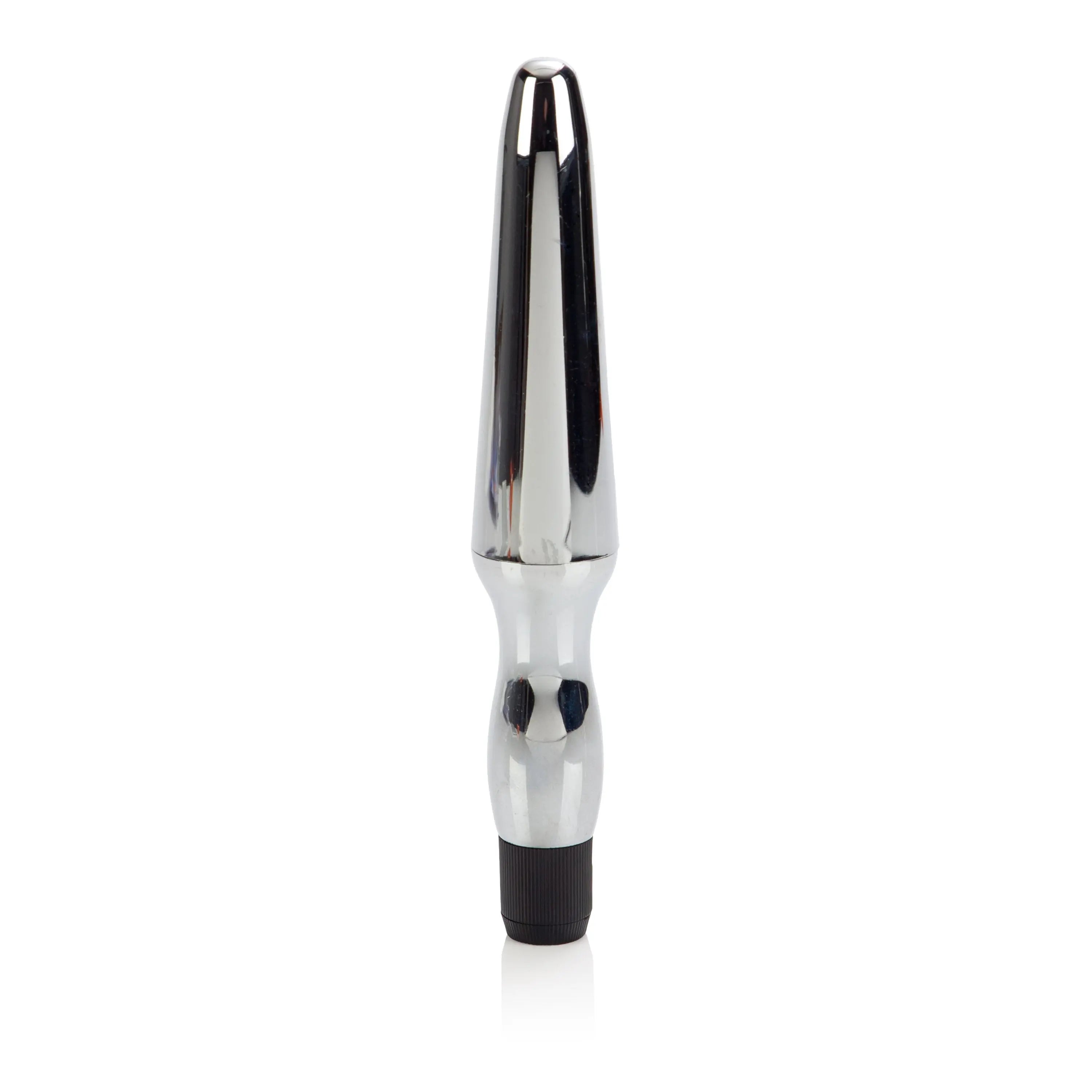 Fujikos waterproof anal probe, silver metal shaft with black rubber base