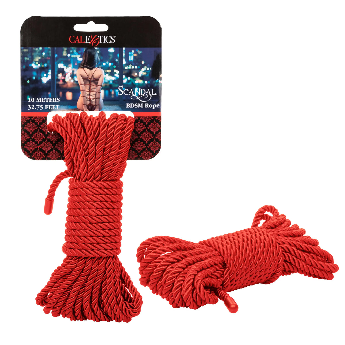 Scandal BDSM Rope 32.75ft/ 10m - Red – body-safe materials | Fu'Cha Exotics