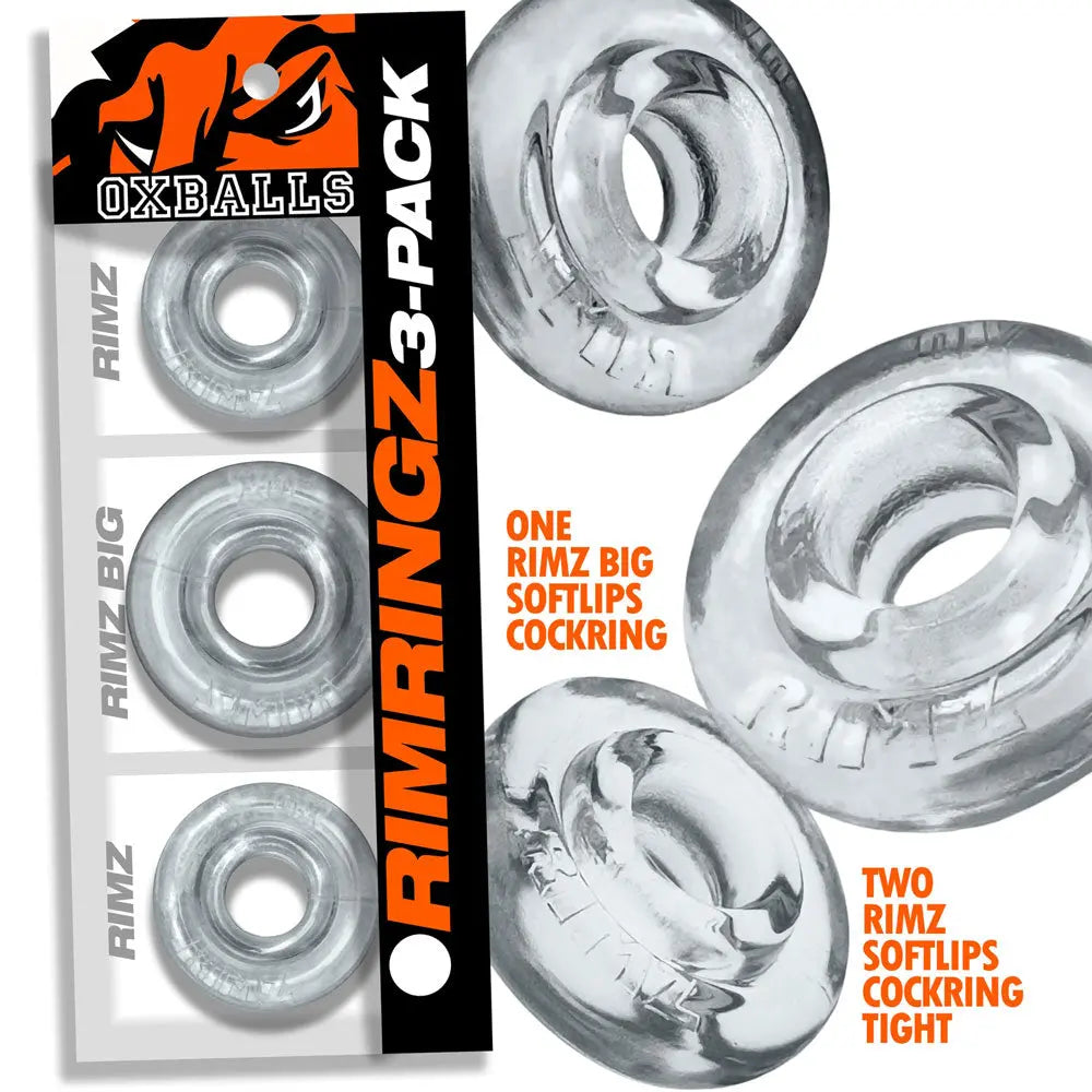 RimringzMulti Size 3 Pack- Clear – body-safe materials | Fu'Cha Exotics