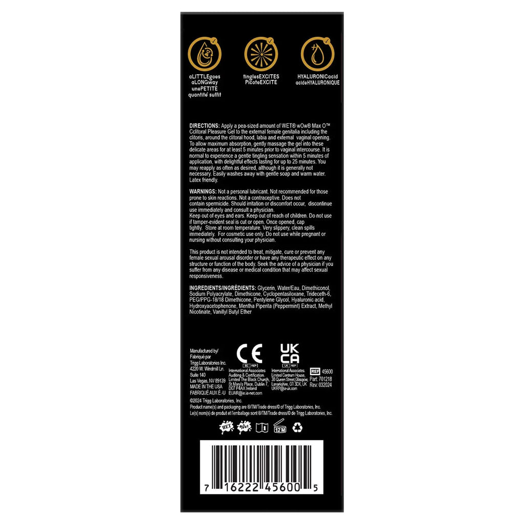 Wet Maximum Sensation Wow Clitoral Arousal Gel - 0.5 Fl. Oz. – body-safe materials | Fu'Cha Exotics