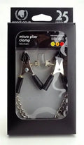 Adjustable micro plier clamp set with link chain, packaged