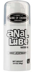 Anal lubricant bottle, natural water-based, 3.4 oz; Doc Johnson label