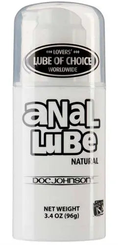 Anal lubricant bottle, natural water-based, 3.4 oz; Doc Johnson label