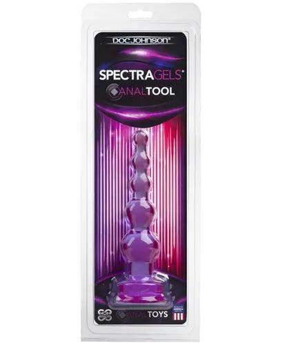 Anal tool toy blister pack with purple plug and base, Doc Johnson SpectraGels