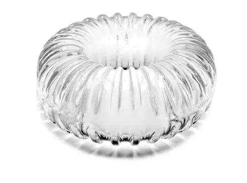Clear ribbed ring with domed ridged design