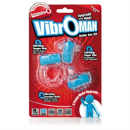 Screaming O Vibro Man - Each - Blue – body-safe materials | Fu'Cha Exotics