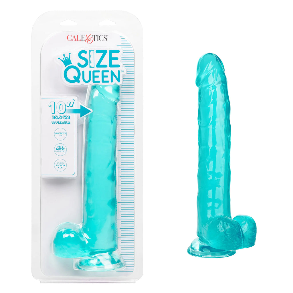 Size Queen 10 inch/25.5 Cm - Blue – body-safe materials | Fu'Cha Exotics