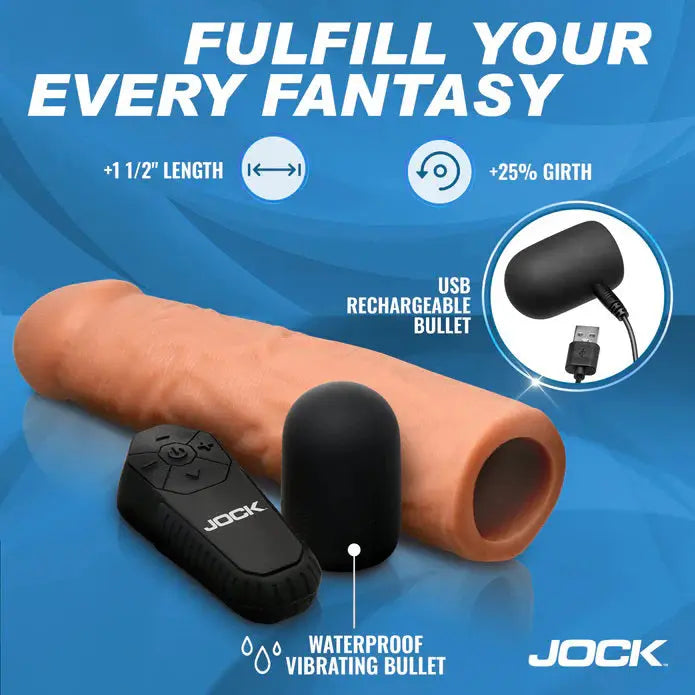 Jock Vibrating Penis Extension with Remote - Medium – body-safe materials | Fu'Cha Exotics