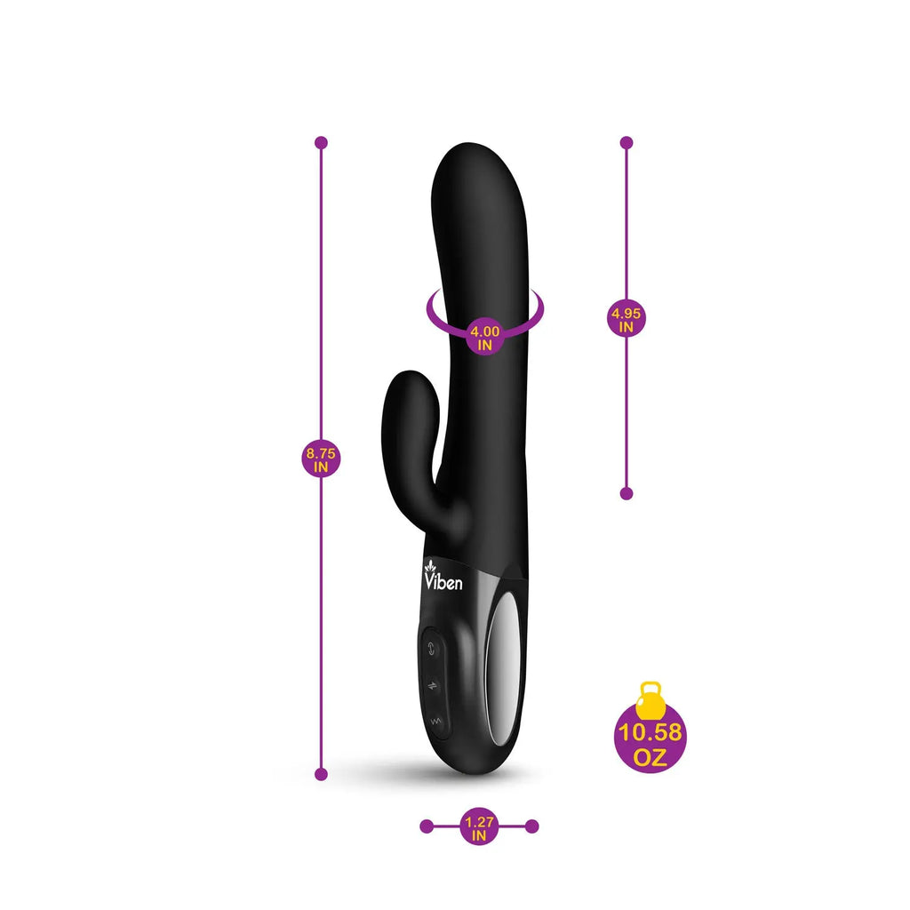 Hypnotic Clit Teaser and Thrusting Rabbit - Black – body-safe materials | Fu'Cha Exotics