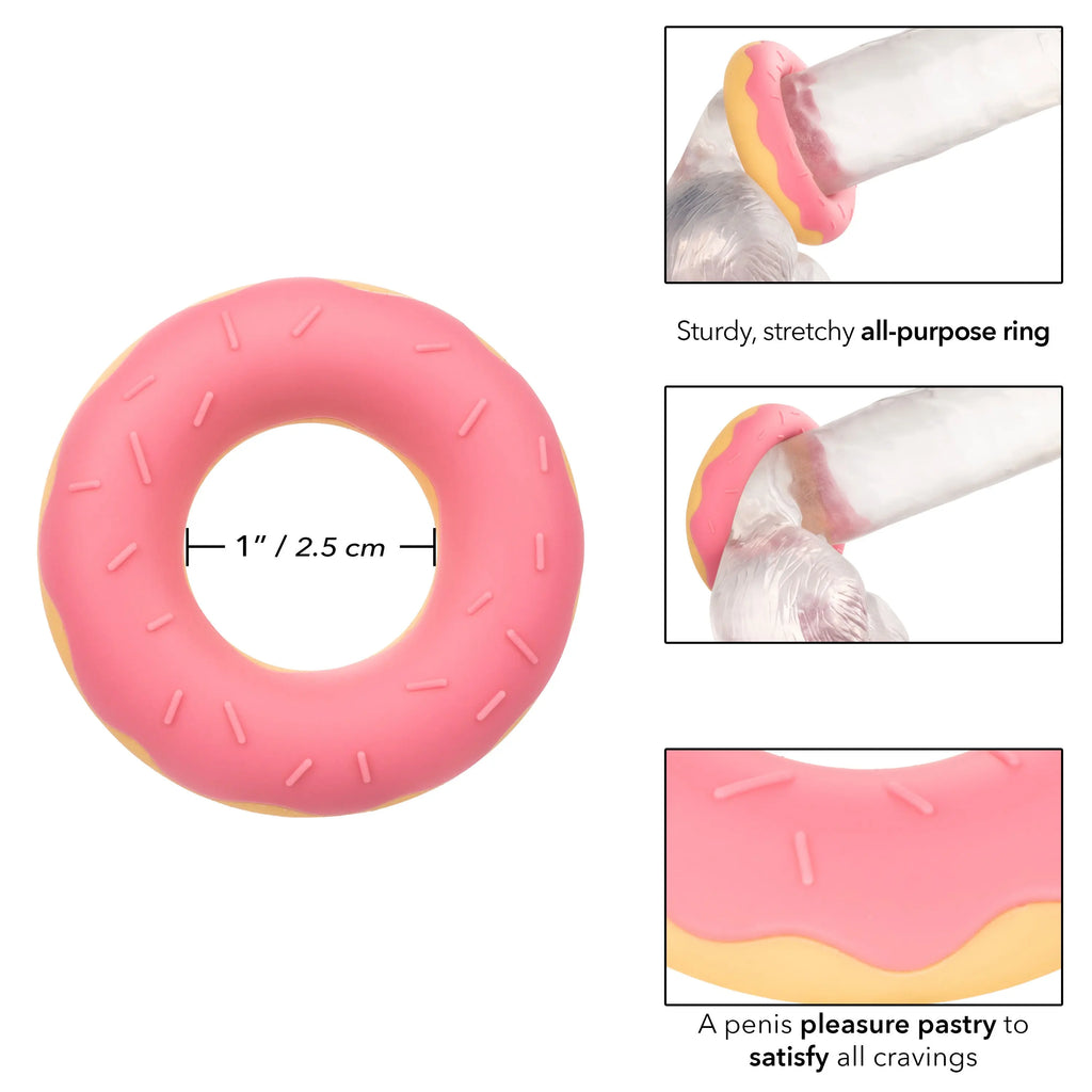 Naughty Bits Dickin Donuts Silicone Donut Cock Ring - Pink – body-safe materials | Fu'Cha Exotics
