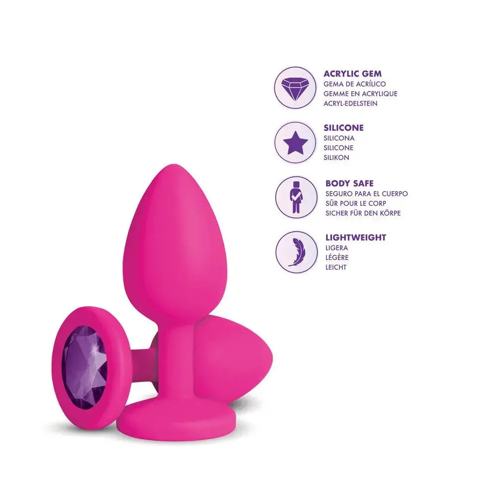 Gemma Purple Gem Pink Silicone Plug - Large – body-safe materials | Fu'Cha Exotics