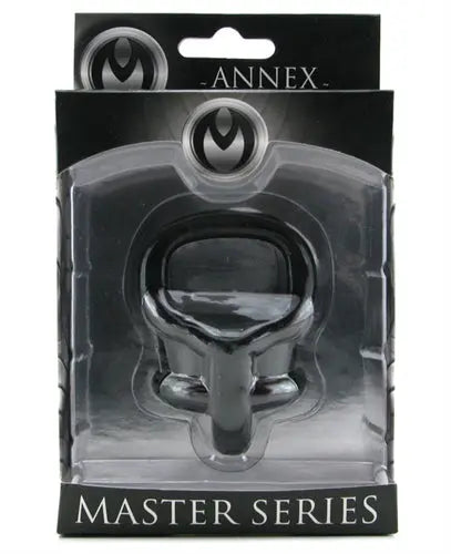 Black erection enhancer device in clear blister pack with Master Series label