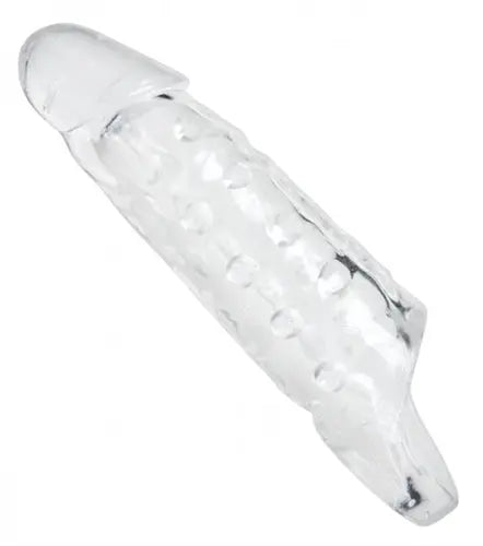 Tom of Finland realistic cock enhancer, clear translucent silicone with textured surface