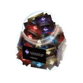 Assorted condom foil packets in clear jar