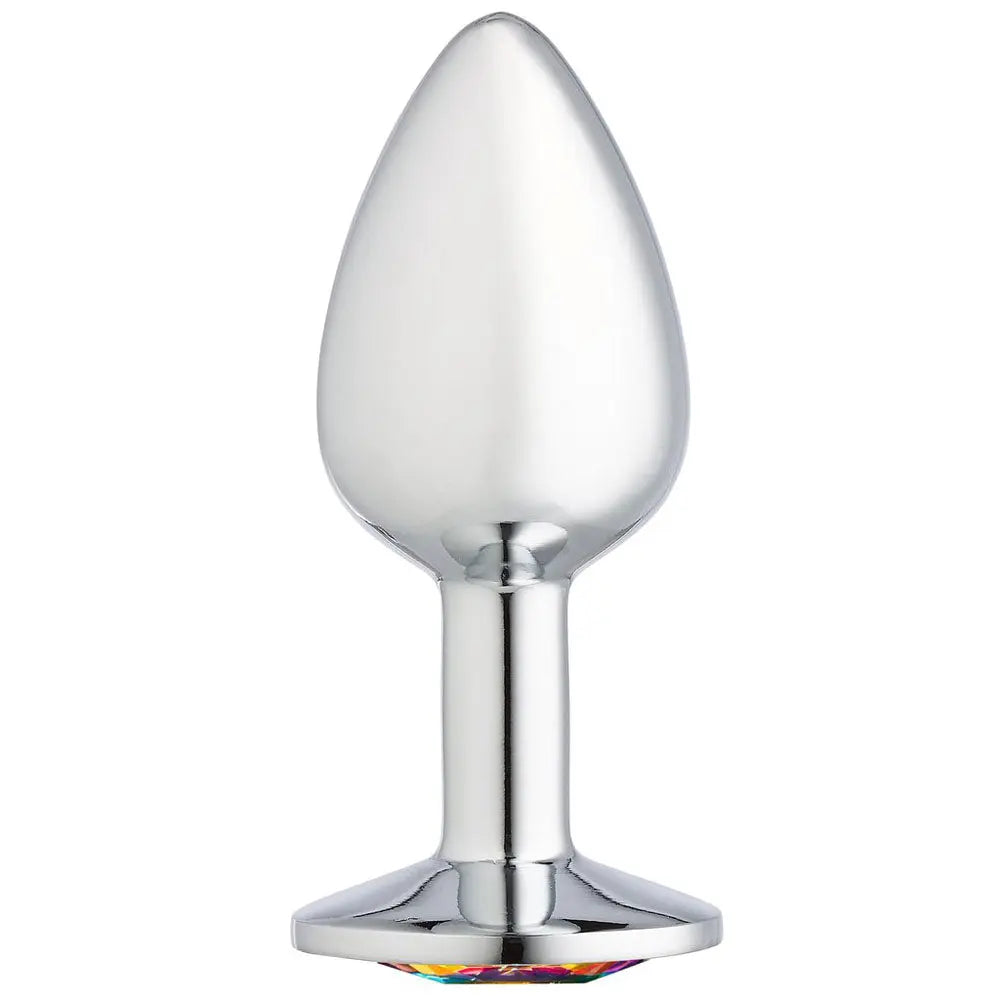 Cloud 9 Novelties Gems Silver Chromed Anal Plug - Medium – body-safe silicone | Fu'Cha Exotics
