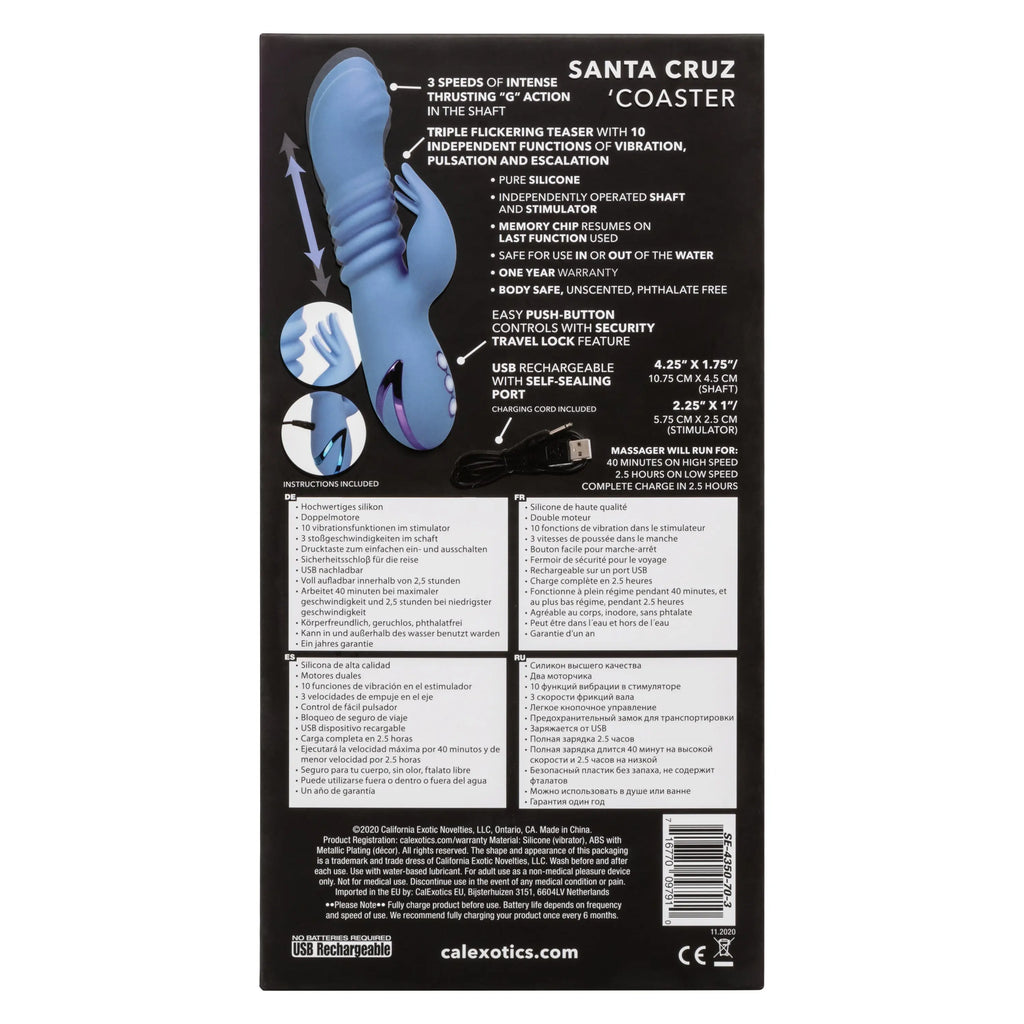 California Dreaming Santa Cruz Coaster – body-safe materials 10 vibration modes | Fu'Cha Exotics