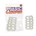 Large pearl stroker beads, grayish white, woven in stacked mesh rows