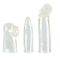 Plastic sex toy set with three textured tips