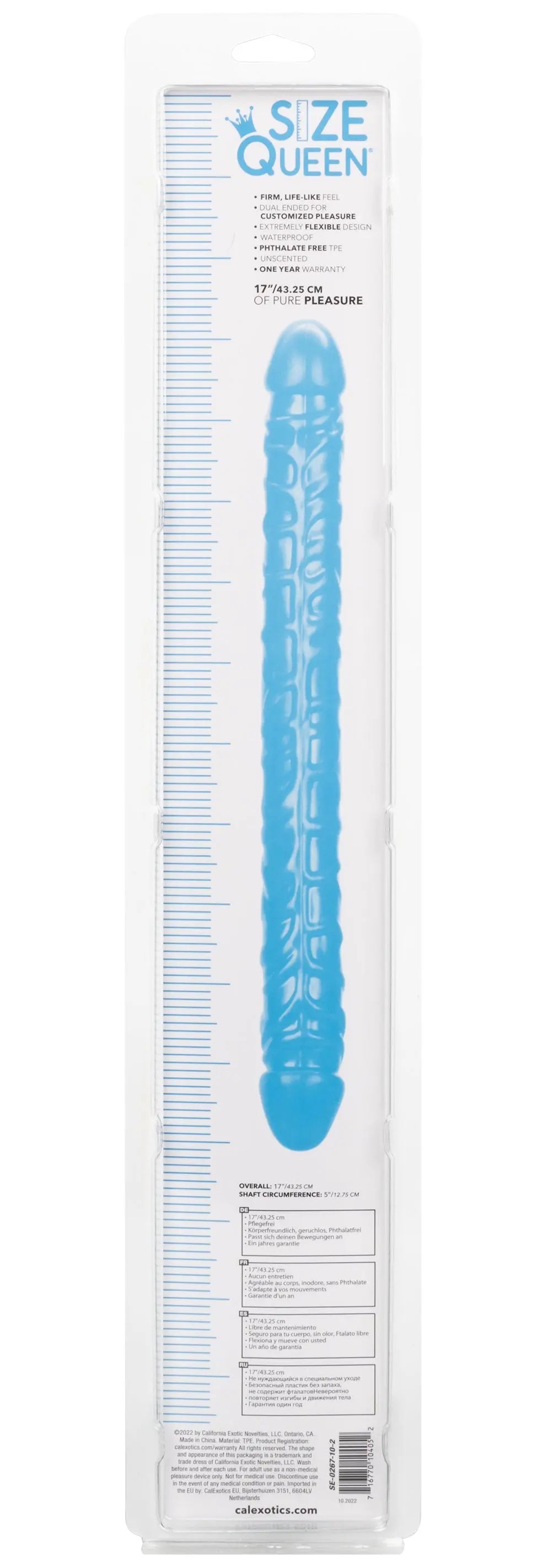 Size Queen 17 inch/43.25 Cm - Blue – body-safe materials | Fu'Cha Exotics