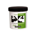 Light formula elbow grease cream jar with black lid, white container, green and black label
