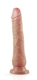 Realistic adult novelty dildo, pink with ridged texture