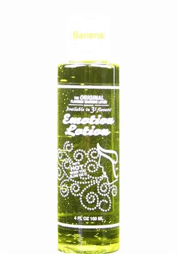 Green lotion bottle with Banana label and 4 fl oz size