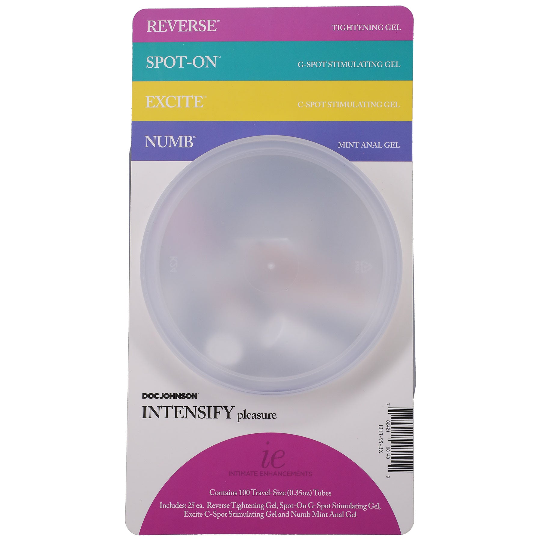 Intimate Enhancements - Intensify Pleasure - Fishbowl Display - 100 Pieces - 0.35 Oz Tubes