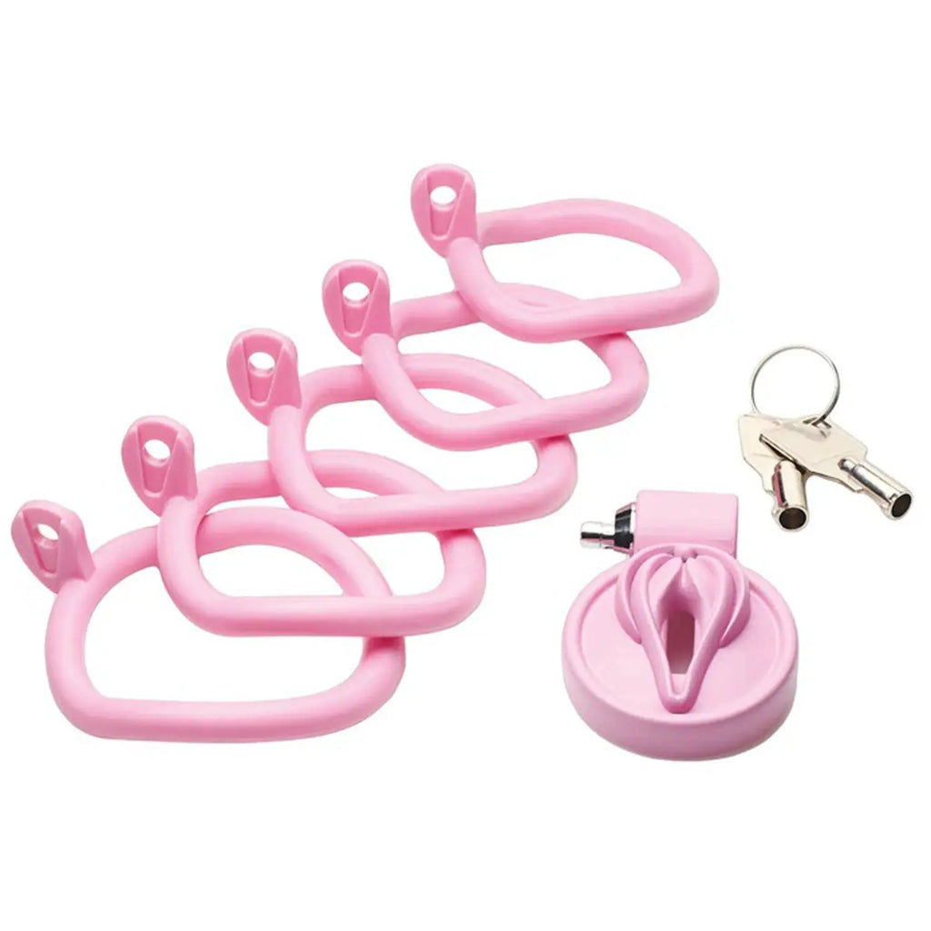 Pussification Vulva Chastity Cage - Pink – body-safe materials | Fu'Cha Exotics