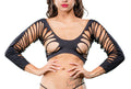 Side Straps Crotchless Leggings - One Size - Black