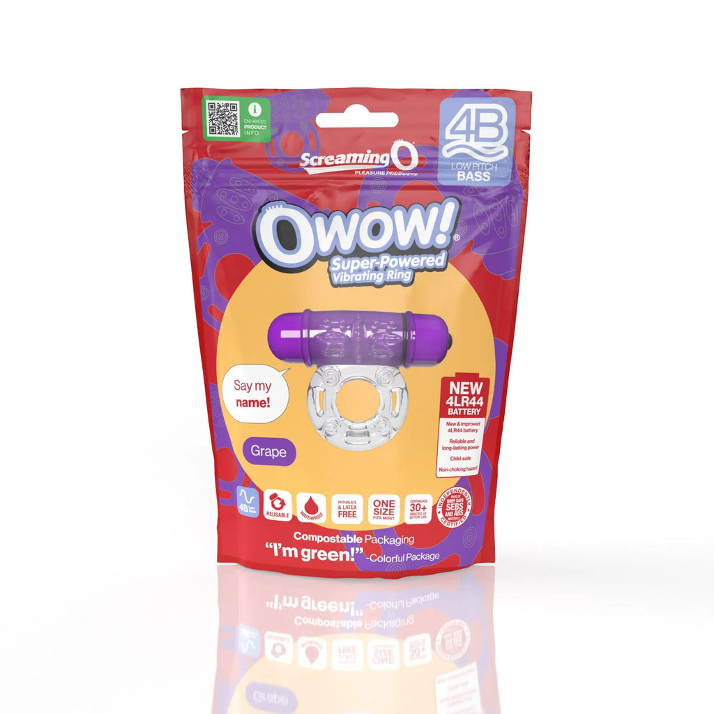 Screaming O 4b - Owow Super Powered Vibrating Ring - Grape – body-safe materials | Fu'Cha Exotics