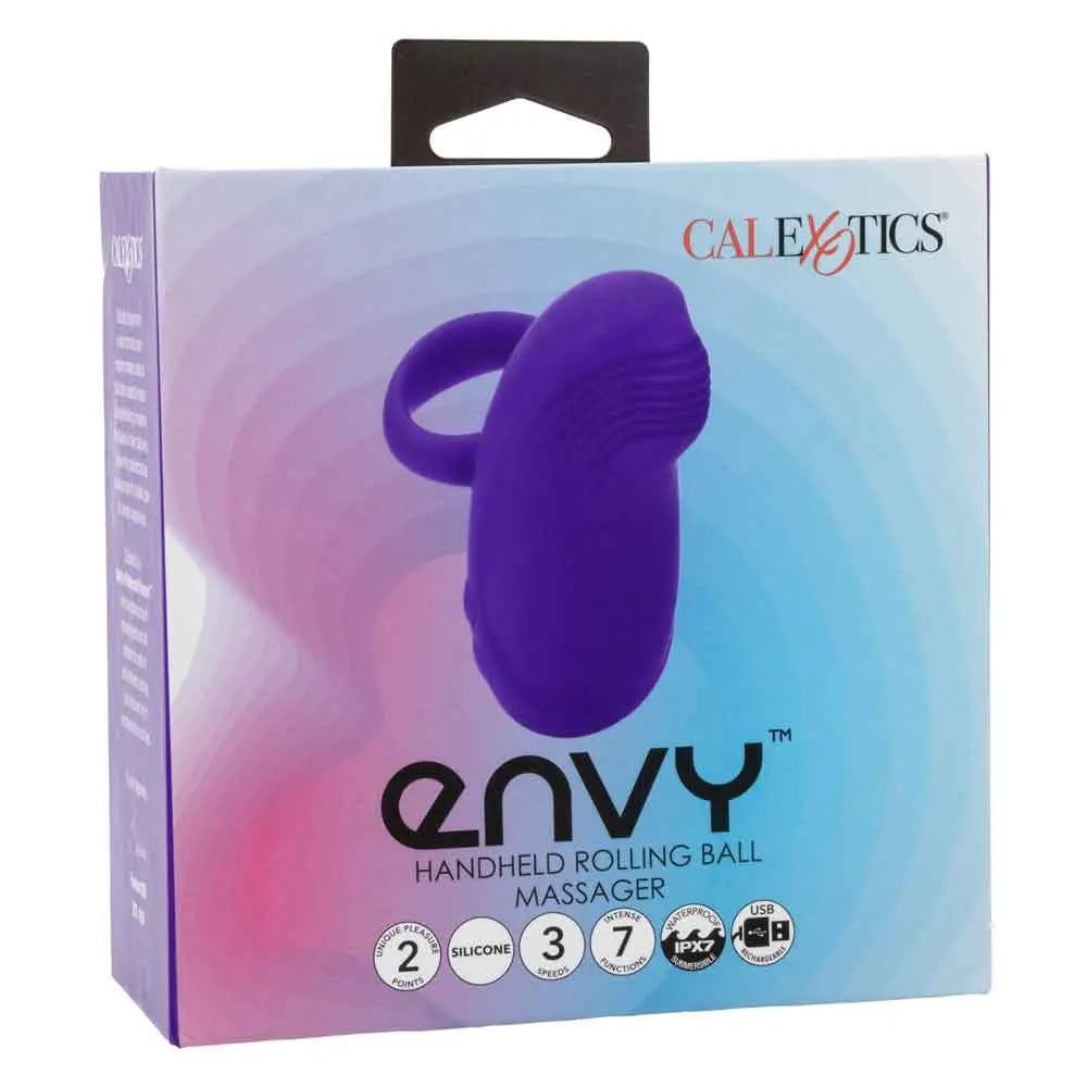 Envy Handheld Rolling Ball Massager - Purple – body-safe silicone USB-rechargeable | Fu'Cha Exotics