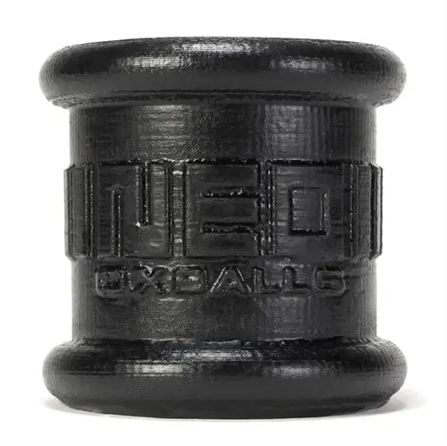Black silicone ball stretcher with embossed Neo branding, rounded ends.