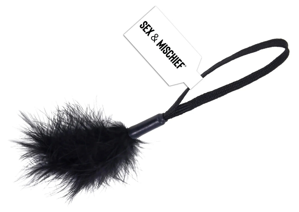 Black Wrist Feather Tickler – body-safe materials | Fu'Cha Exotics