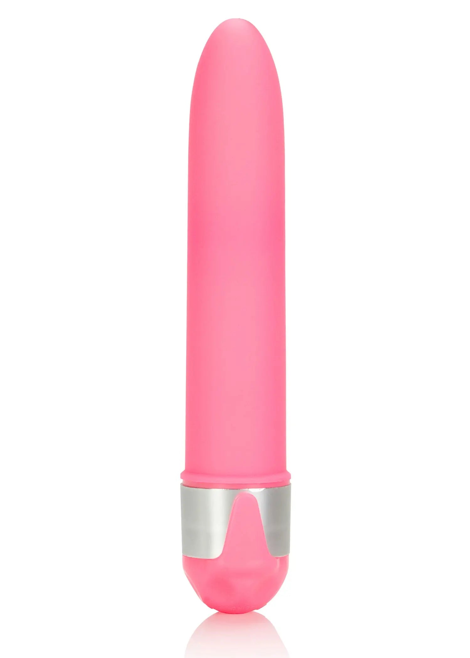 Pink bullet-shaped toy with translucent base and rounded cap