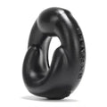 Black U-shaped padded cock ring with grip studs along outer edge
