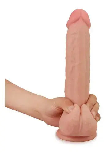 Real Skin 9" Dual Layer Dildo - Beige – body-safe materials | Fu'Cha Exotics