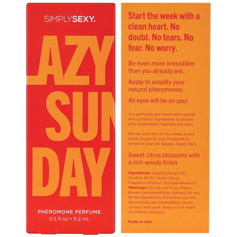 Simply Sexy Pheromone Perfume Lazy Sunday 0.3 Oz – body-safe materials | Fu'Cha Exotics